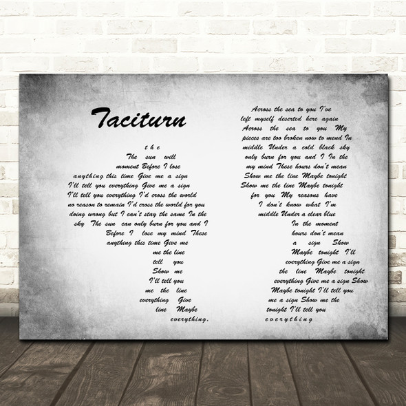 Stone Sour Taciturn Man Lady Couple Grey Song Lyric Quote Print