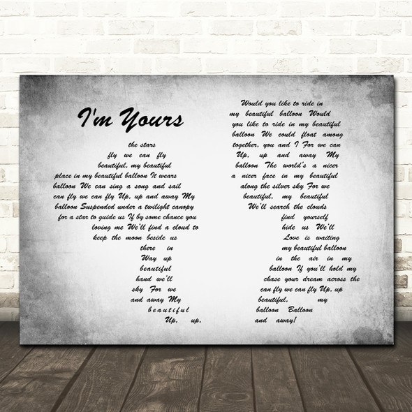 The 5th Dimension Up, Up And Away Man Lady Couple Grey Song Lyric Quote Print