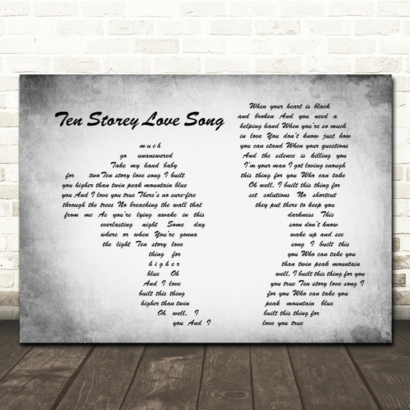 The Stone Roses Ten Storey Love Grey Song Man Lady Couple Grey Song Lyric Print