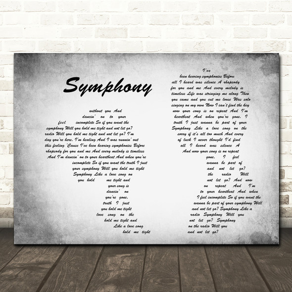 Clean Bandit Symphony Man Lady Couple Grey Song Lyric Quote Print