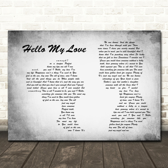 Westlife Hello My Love Man Lady Couple Grey Song Lyric Quote Print