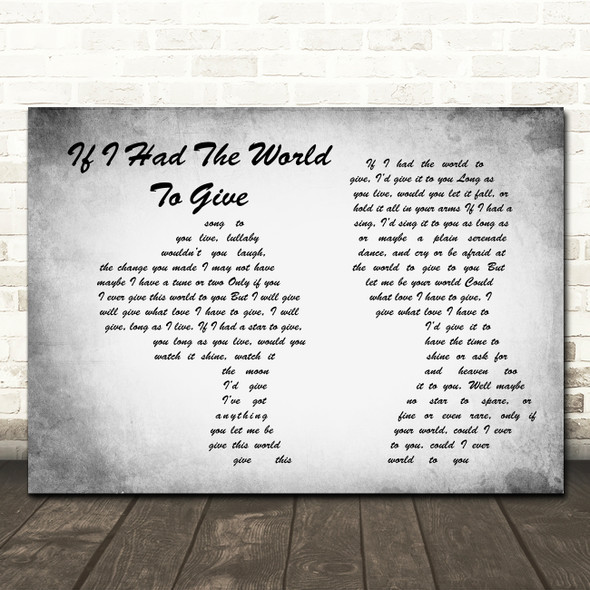 Grateful Dead If I Had The World To Give Man Lady Couple Grey Song Lyric Print