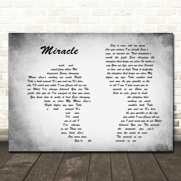 Shinedown Miracle Man Lady Couple Grey Song Lyric Quote Print