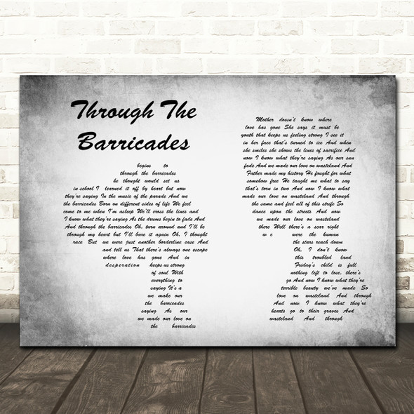 Spandau Ballet Through The Barricades Man Lady Couple Grey Song Lyric Print