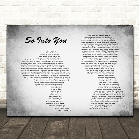 Fabolous ft. Ashanti So Into You Man Lady Couple Grey Song Lyric Print