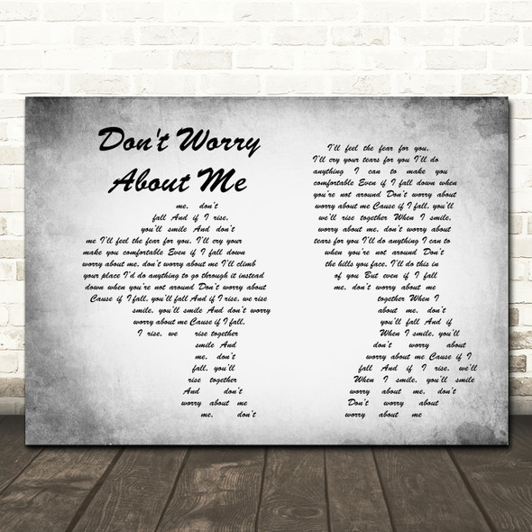 Frances Don't Worry About Me Man Lady Couple Grey Song Lyric Print