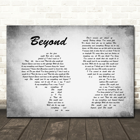 Leon Bridges Beyond Man Lady Couple Grey Song Lyric Print