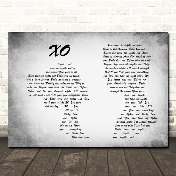 Beyoncé XO Man Lady Couple Grey Song Lyric Print