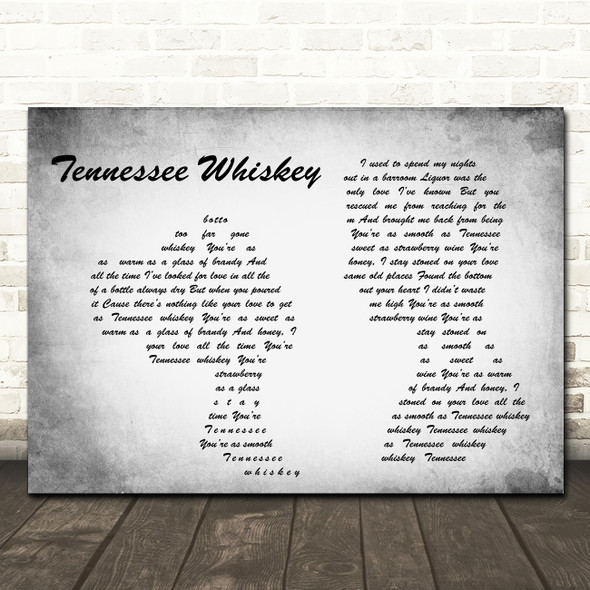 Chris Stapleton Tennessee Whiskey Man Lady Couple Grey Song Lyric Print