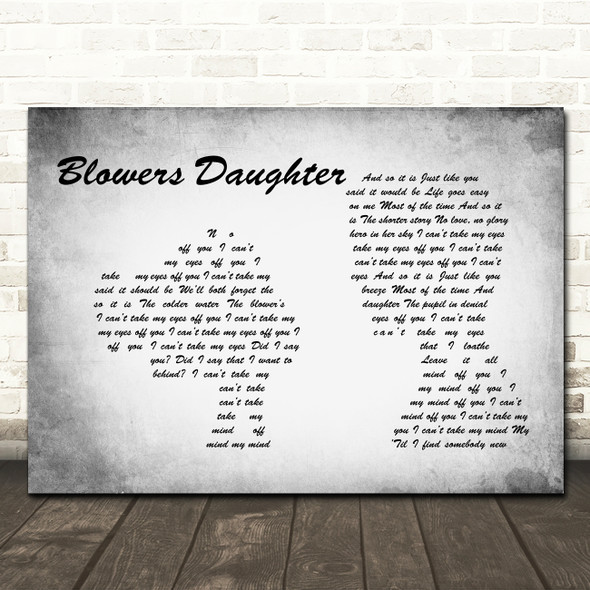 Damien Rice Blowers Daughter Man Lady Couple Grey Song Lyric Print