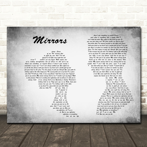 Justin Timberlake Mirrors Man Lady Couple Grey Song Lyric Print
