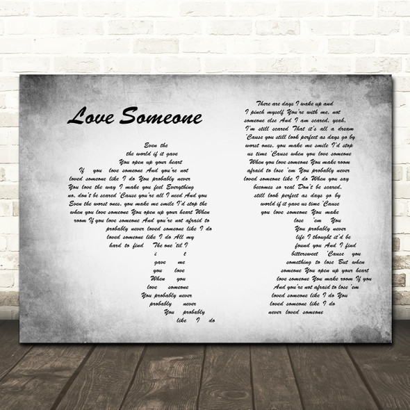 Lukas Graham Love Someone Man Lady Couple Grey Song Lyric Print