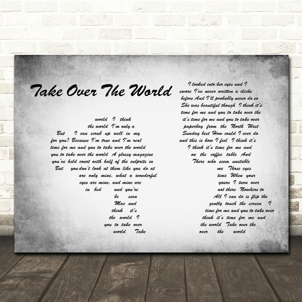 The Courteeners - Take Over The World Man Lady Couple Grey Song Lyric Print