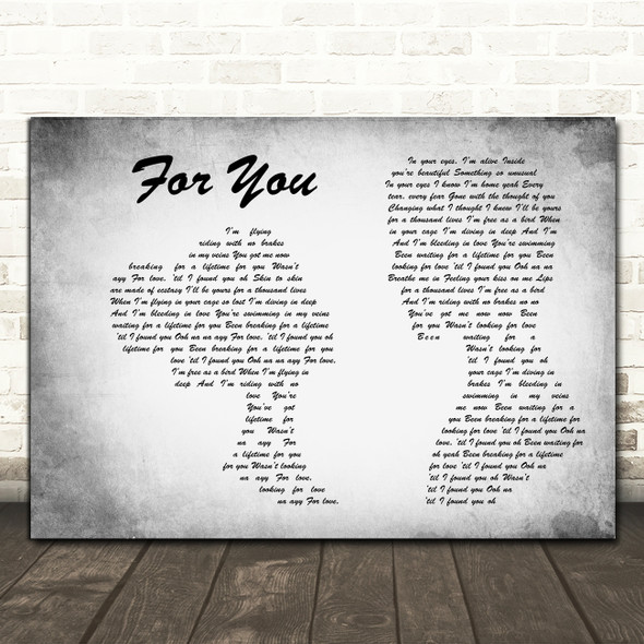 Liam Payne, Rita Ora For You Grey Man Lady Couple Song Lyric Print