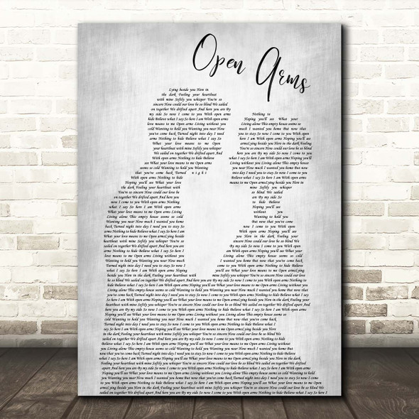 Journey Open Arms Man Lady Bride Groom Wedding Grey Song Lyric Print