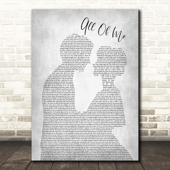 Matt Hammitt All Of Me Man Lady Bride Groom Wedding Grey Song Lyric Print