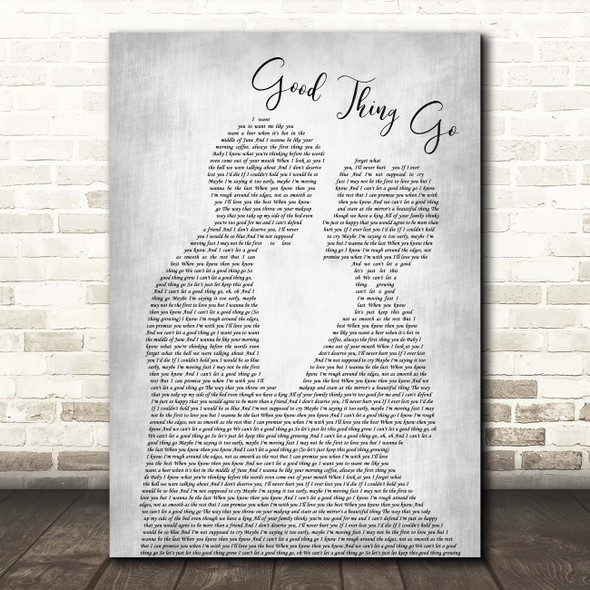 Quinn XCII Good Thing Go Man Lady Bride Groom Wedding Grey Song Lyric Print