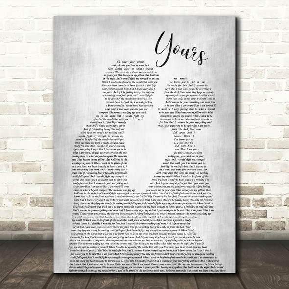 Ella Henderson Yours Man Lady Bride Groom Wedding Grey Song Lyric Wall Art Print