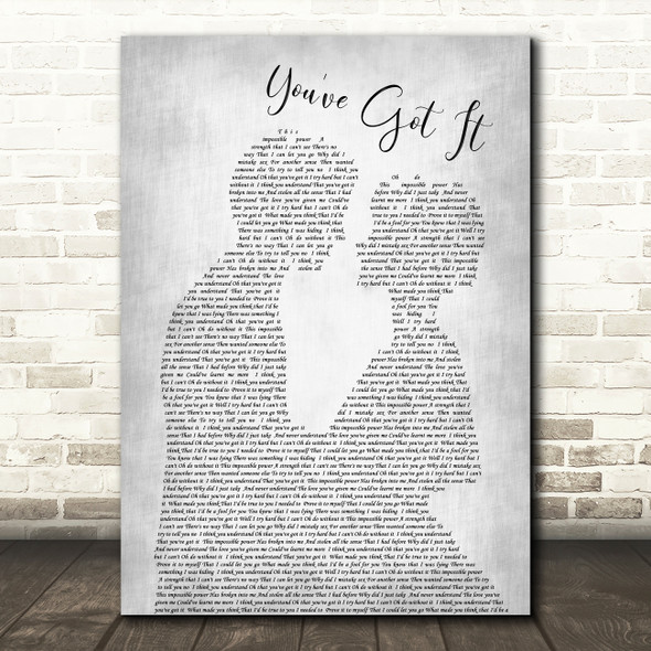 Simply Red You've Got It Man Lady Bride Groom Wedding Grey Song Lyric Print