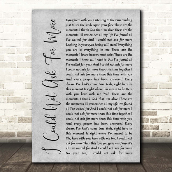 Sara Evans I Could Not Ask For More Grey Rustic Script Song Lyric Print