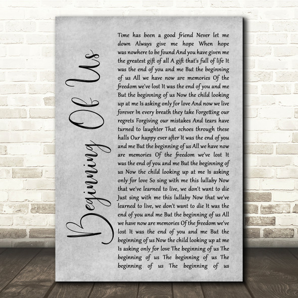Jack Savoretti Beginning Of Us Grey Rustic Script Song Lyric Quote Music Print