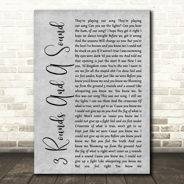 Blind Pilot 3 Rounds And A Sound Rustic Script Grey Song Lyric Quote Print