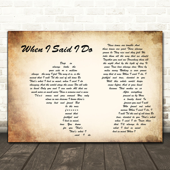 Clint Black When I Said I Do Man Lady Couple Song Lyric Quote Music Print