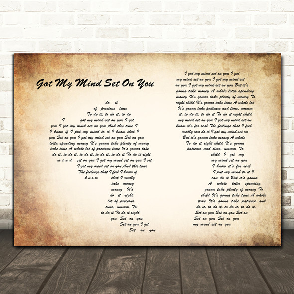 George Harrison Got My Mind Set On You Man Lady Couple Song Lyric Quote Music Print