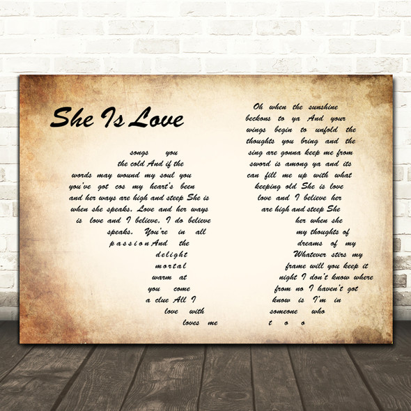 Oasis She Is Love Man Lady Couple Song Lyric Quote Music Print