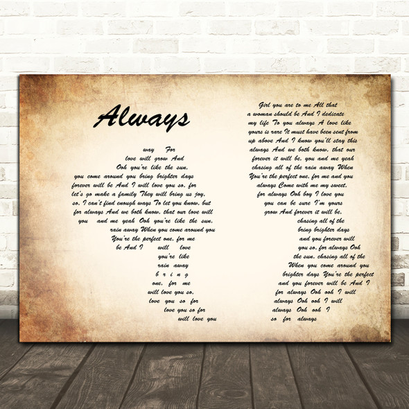 Atlantic Starr Always Man Lady Couple Song Lyric Quote Print