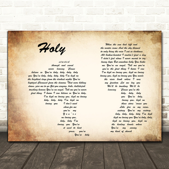Florida Georgia Line Holy Man Lady Couple Song Lyric Quote Print