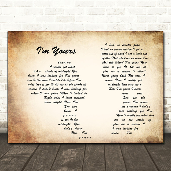 Jack Savoretti I'm Yours Man Lady Couple Song Lyric Quote Print