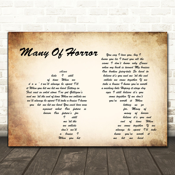 Biffy Clyro Many Of Horror (When We Collide) Man Lady Couple Song Lyric Print