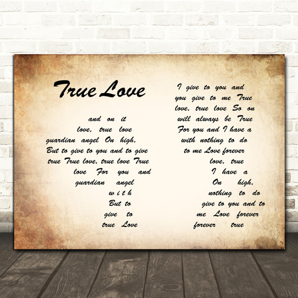 Bing Crosby & Grace Kelly True Love Man Lady Couple Song Lyric Quote Print