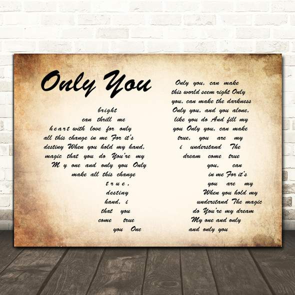 Elvis Presley Only You Man Lady Couple Song Lyric Quote Print