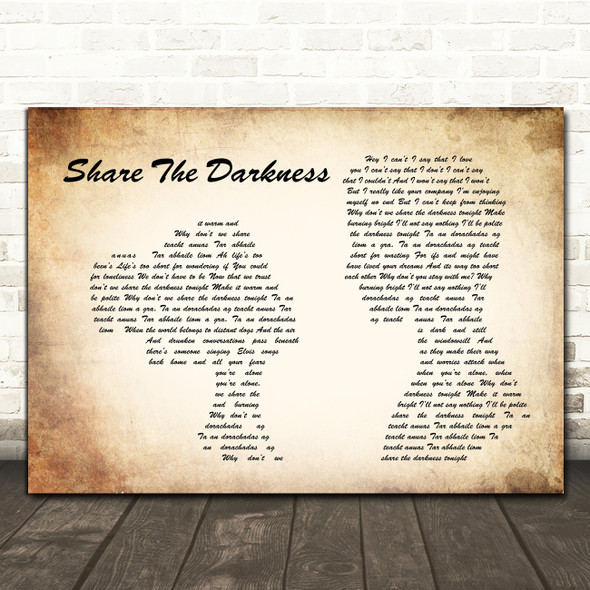 The Saw Doctors Share The Darkness Man Lady Couple Song Lyric Quote Print