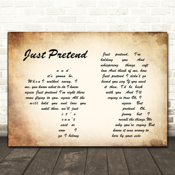 Elvis Presley Just Pretend Man Lady Couple Song Lyric Quote Print