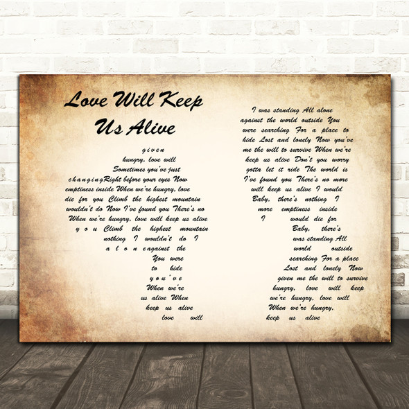 Eagles Love Will Keep Us Alive Man Lady Couple Song Lyric Print