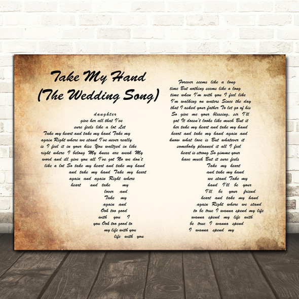 Emily Hackett & Will Anderson Take My Hand (The Wedding Song) Man Lady Couple Song Lyric Print