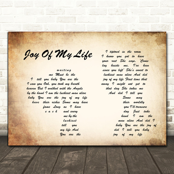 John Fogerty Joy Of My Life Man Lady Couple Song Lyric Print