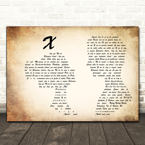 Nicky Jam x J Balvin X Man Lady Couple Song Lyric Print