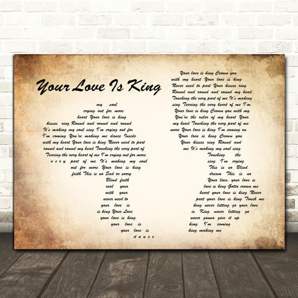 Sade Your Love Is King Man Lady Couple Song Lyric Print