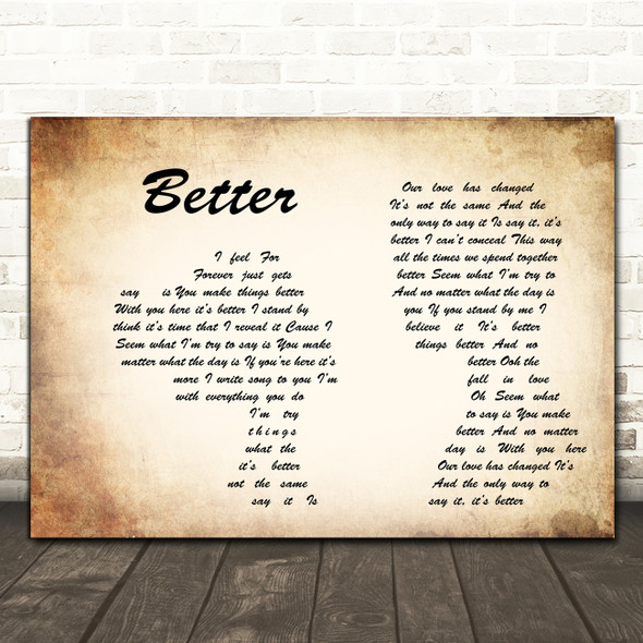 Boyzone Better Man Lady Couple Song Lyric Print
