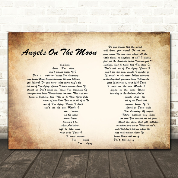 Thriving Ivory Angels On The Moon Man Lady Couple Song Lyric Quote Print