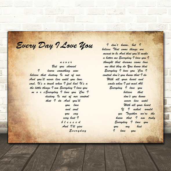 Boyzone Every Day I Love You Man Lady Couple Song Lyric Music Art Print
