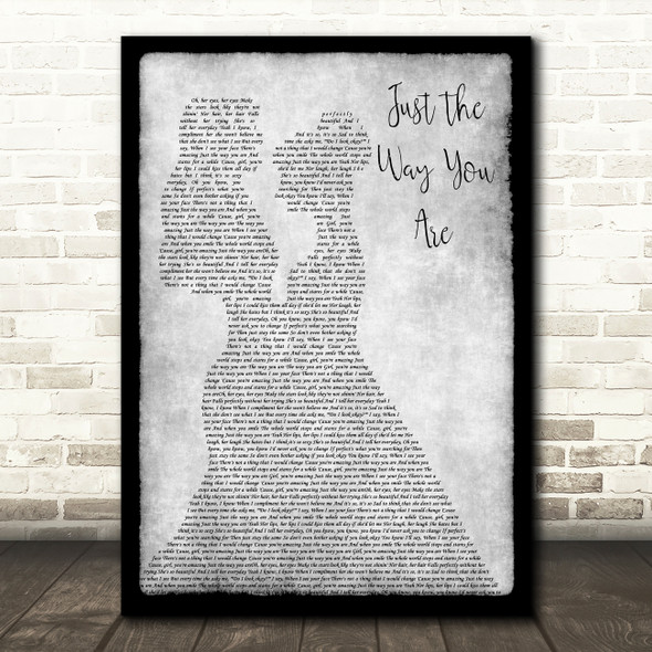 Bruno Mars Just The Way You Are Lesbian Couple Two Ladies Dancing Grey Song Lyric Music Art Print