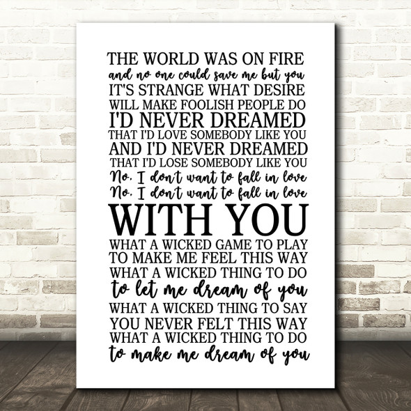 Chris Isaak Wicked Game Song Lyric Quote Print