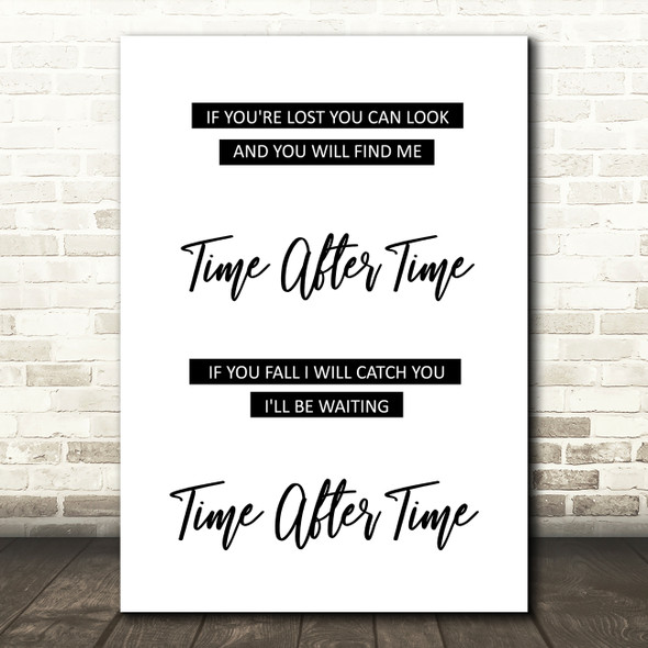 Cyndi Lauper Time After Time Song Lyric Quote Print