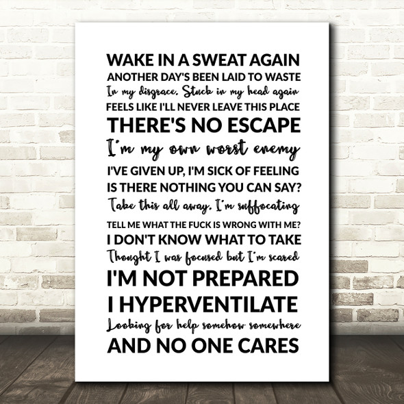 Linkin Park Given Up Song Lyric Quote Print