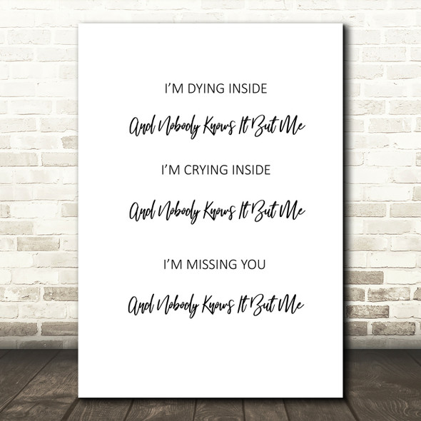 Tony Rich Project Nobody Knows Song Lyric Quote Print